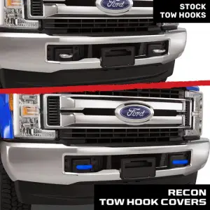 Recon Truck Accessories - 264004FSDBL | Recon Blue Tow Hook Covers 2-Piece Set of Silicone Covers (2017-2023 F250, F350 Super Duty) - Image 6