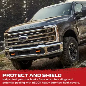 Recon Truck Accessories - 264004FSDOR | Recon Orange Tow Hook Covers 2-Piece Set of Silicone Covers (2017-2023 F250, F350 Super Duty) - Image 8
