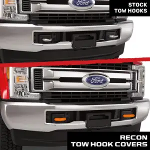 Recon Truck Accessories - 264004FSDOR | Recon Orange Tow Hook Covers 2-Piece Set of Silicone Covers (2017-2023 F250, F350 Super Duty) - Image 6