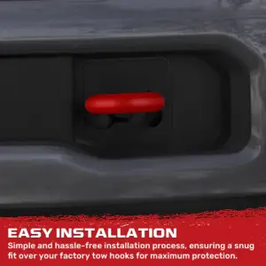 Recon Truck Accessories - 264004FSDRD | Recon Red Tow Hook Covers 2-Piece Set of Silicone Covers (2017-2023 F250, F350 Super Duty) - Image 5