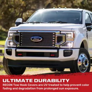 Recon Truck Accessories - 264004FSDRD | Recon Red Tow Hook Covers 2-Piece Set of Silicone Covers (2017-2023 F250, F350 Super Duty) - Image 8