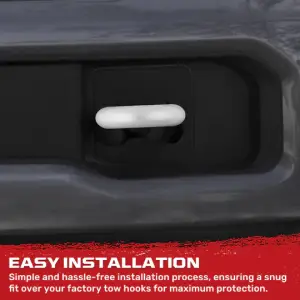 Recon Truck Accessories - 264004FSDWH | Recon White Tow Hook Covers 2-Piece Set of Silicone Covers (2017-2023 F250, F350 Super Duty) - Image 5
