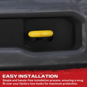 Recon Truck Accessories - 264004FSDYL | Recon Yellow Tow Hook Covers 2-Piece Set of Silicone Covers (2017-2023 F250, F350 Super Duty) - Image 5