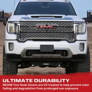 Recon Truck Accessories - 264004GMHDBK | Recon Black Tow Hook Covers 2-Piece Set of Silicone Covers (2020-2025 Sierra 2500HD, 3500 HD) - Image 8