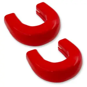 264004GMHDRD | Recon Red Tow Hook Covers 2-Piece Set of Silicone Covers (2020-2025 Sierra 2500HD, 3500 HD)