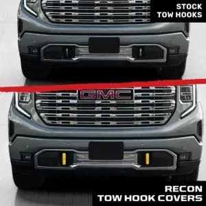 Recon Truck Accessories - 264004GMHDYL | Recon Yellow Tow Hook Covers 2-Piece Set of Silicone Covers (2020-2025 Sierra 2500HD, 3500 HD) - Image 6