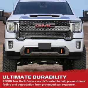 Recon Truck Accessories - 264004GMLDOR | Recon Orange Tow Hook Covers 2-Piece Set of Silicone Covers (2020-2025 Sierra 1500) - Image 7