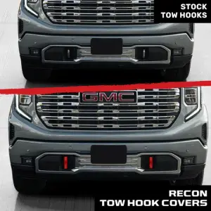 Recon Truck Accessories - 264004GMLDRD | Recon Red Tow Hook Covers 2-Piece Set of Silicone Covers (2020-2025 Sierra 1500) - Image 6
