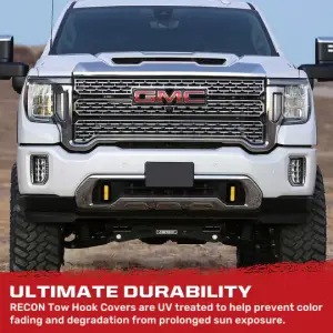 Recon Truck Accessories - 264004GMLDYL | Recon Yellow Tow Hook Covers 2-Piece Set of Silicone Covers (2020-2025 Sierra 1500) - Image 7
