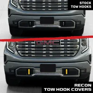 Recon Truck Accessories - 264004GMLDYL | Recon Yellow Tow Hook Covers 2-Piece Set of Silicone Covers (2020-2025 Sierra 1500) - Image 6