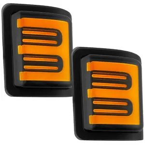 264140BKS | RECON Side Mirror Lenses (2-Piece Set) Ultra High Power Amber Running Lights & Scanning Amber Turn Signals Smoked Lens (2008-2016 F250, F350 Super Duty)