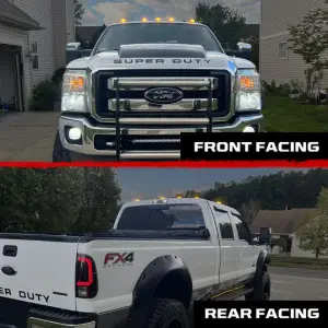 Recon Truck Accessories - 264143AMHPAM | Recon 5-Piece Amber Cab Roof Light Kit 2-Way Front & Rear Facing Ultra High-Power Amber LEDs Amber Lens (1999-2016 F250, F350 Super Duty For Models That DID NOT Come With Factory Cab Lights) - Image 8