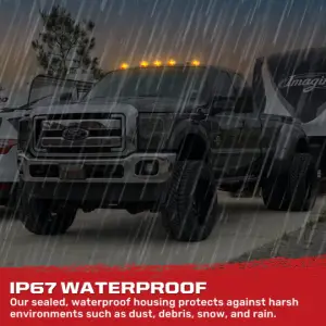 Recon Truck Accessories - 264143AMHPAM | Recon 5-Piece Amber Cab Roof Light Kit 2-Way Front & Rear Facing Ultra High-Power Amber LEDs Amber Lens (1999-2016 F250, F350 Super Duty For Models That DID NOT Come With Factory Cab Lights) - Image 10