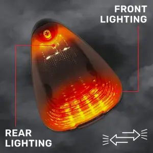 264143BKHPAMX | Recon 1-Piece Smoked Cab Roof Light Kit 2-Way Front & Rear Facing Ultra High-Power Amber LEDs Smoked Lens (1999-2016 F250, F350 Super Duty For Models That DID NOT Come With Factory Cab Lights)