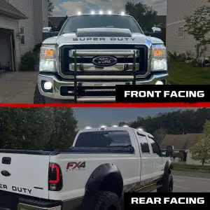 Recon Truck Accessories - 264143BKHPWH | Recon 5-Piece Smoked Cab Roof Light Kit 2-Way Front & Rear Facing Ultra High-Power White LEDs Smoked Lens (1999-2016 F250, F350 Super Duty For Models That DID NOT Come With Factory Cab Lights) - Image 9