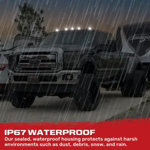 Recon Truck Accessories - 264143BKHPWH | Recon 5-Piece Smoked Cab Roof Light Kit 2-Way Front & Rear Facing Ultra High-Power White LEDs Smoked Lens (1999-2016 F250, F350 Super Duty For Models That DID NOT Come With Factory Cab Lights) - Image 10
