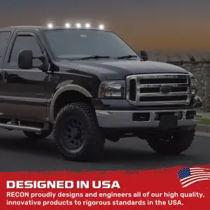 Recon Truck Accessories - 264143BKHPWH | Recon 5-Piece Smoked Cab Roof Light Kit 2-Way Front & Rear Facing Ultra High-Power White LEDs Smoked Lens (1999-2016 F250, F350 Super Duty For Models That DID NOT Come With Factory Cab Lights) - Image 12