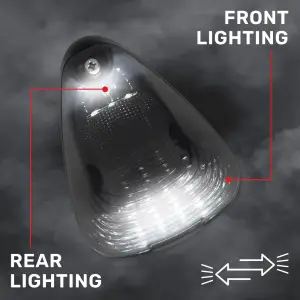 264143BKHPWHX | Recon 1-Piece Smoked Cab Roof Light Kit 2-Way Front & Rear Facing Ultra High-Power White LEDs Smoked Lens (1999-2016 F250, F350 Super Duty For Models That DID NOT Come With Factory Cab Lights)