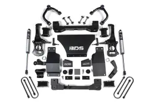BDS1851FS | BDS Suspension 4 Inch Lift Kit For Chevrolet Silverado Or GMC Sierra 1500 4WD | Gas, Rear Fox 2.0 Performance Series Shocks, Front Strut Spacer