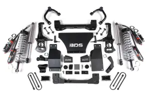 BDS1851PES | BDS Suspension 4 Inch Lift Kit For Chevrolet Silverado Or GMC Sierra 1500 4WD | Gas, Fox 2.5 Performance Elite Coil-Over With DSC Reservoir Adjuster Series Shocks, Rear Fox 2.5 Performance Elite With DSC Reservoir Adjuster Series Shocks
