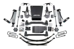BDS185FDSC | BDS Suspension 4 Inch Lift Kit For Chevrolet Silverado Or GMC Sierra 1500 4WD | Rear Lift Leaf Springs, Fox 2.5 Factory Series Coil-Over, Rear Fox 2.0 Performance Series Shocks
