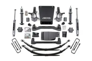 BDS185H | BDS Suspension 4 Inch Lift Kit For Chevrolet Silverado Or GMC Sierra 1500 4WD | Rear Lift Leaf Springs, NX2 Nitro Series Shocks
