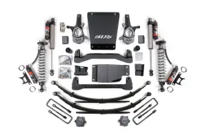 BDS185PES | BDS Suspension 4 Inch Lift Kit For Chevrolet Silverado Or GMC Sierra 1500 4WD | Fox 2.5 Performance Elite Coil-Over, Rear Lift Leaf Springs, Fox 2.5 Performance Elite Shocks
