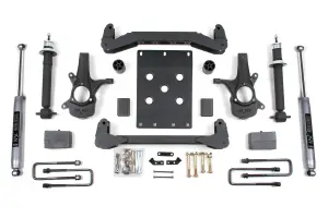 BDS186H | BDS Suspension 4 Inch Lift Kit For Chevrolet Silverado Or GMC Sierra 1500 4WD | Rear Lift 5 Inch Block Kit, NX2 Nitro Series Shocks