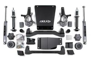 BDS188H | BDS Suspension 4 Inch Lift Kit For Chevrolet Avalanche, Suburban 1500, Tahoe Or GMC Yukon, Yukon XL 1500 4WD | Rear Lift 2 Inch Coil Spacer, NX2 Nitro Series Shocks