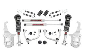 41840 | Rough Country 4 Inch Lift Kit For Ford F-150 4WD | No Cutting, Forged UCA, M1 Struts, M1 Shocks