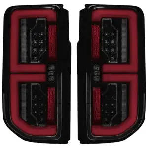 264279LEDBK | Recon Tail Lights High Powered OLED Bar Style Running & LED Brake Lights, Includes OLED Startup Sequence | Smoked, Replaces OEM LED
