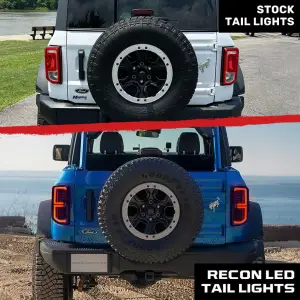 Recon Truck Accessories - 264279LEDBK | Recon Tail Lights High Powered OLED Bar Style Running & LED Brake Lights, Includes OLED Startup Sequence | Smoked, Replaces OEM LED - Image 6