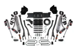 BDS2130PESB | BDS Suspension 4 Inch Lift Kit With 4 Link For Ram 3500 4WD | Fox 2.5 Performance Elite Coil Over Conversion, Front Fox 2.0 Hydro Bump Stop, Indexing Ring 8 Bolt