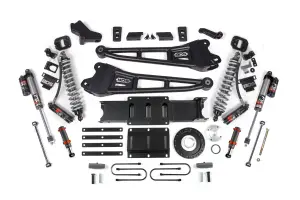 BDS2131PESB | BDS Suspension 4 Inch Lift Kit With Radius Arm For Ram 3500 4WD | Fox 2.5 Performance Elite Coil Over Conversion, Front Fox 2.0 Hydro Bump Stop, Indexing Ring 8 Bolt