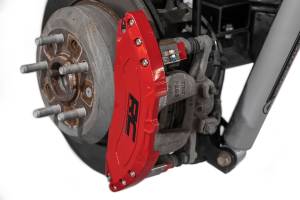 Rough Country - 71150 | Rough Country Caliper Front and Rear Covers For Jeep Wrangler JL / JL Unlimited | Red, Sport Models (BR6 Brake Code) - Image 7