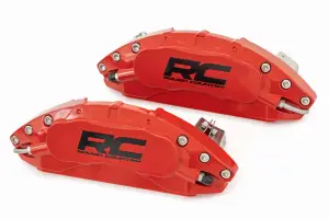 Rough Country - 71100A | Rough Country Caliper Front and Rear Covers For Chevrolet Silverado 1500 / GMC Sierra 1500 | Red - Image 2