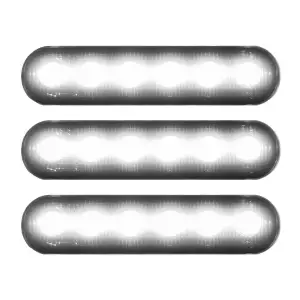 Recon Truck Accessories - 264439BK | Recon Universal 3-Pc Front Grille High Power Switchable Amber or White LED Running Lights - Smoked Lens - Image 3