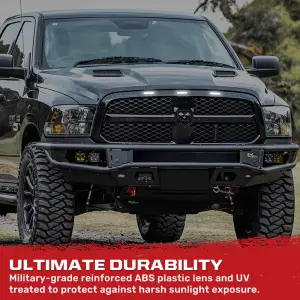 Recon Truck Accessories - 264439BK | Recon Universal 3-Pc Front Grille High Power Switchable Amber or White LED Running Lights - Smoked Lens - Image 7