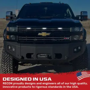 Recon Truck Accessories - 264439BK | Recon Universal 3-Pc Front Grille High Power Switchable Amber or White LED Running Lights - Smoked Lens - Image 10