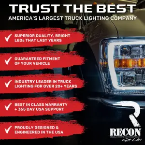 Recon Truck Accessories - 264439BK | Recon Universal 3-Pc Front Grille High Power Switchable Amber or White LED Running Lights - Smoked Lens - Image 12
