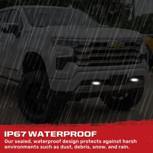 Recon Truck Accessories - 264004CHHDLEDWH  | Recon Tow Hook Covers 2-Piece Set of White Silicone Covers w LED Running Lights (2020-2025 Silverado 2500 HD, 3500 HD) - Image 10