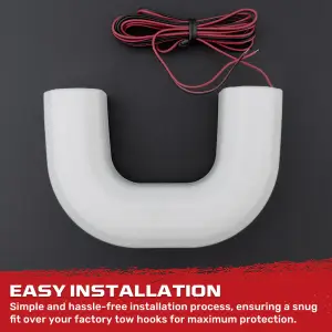 Recon Truck Accessories - 264004CHHDLEDWH  | Recon Tow Hook Covers 2-Piece Set of White Silicone Covers w LED Running Lights (2020-2025 Silverado 2500 HD, 3500 HD) - Image 11