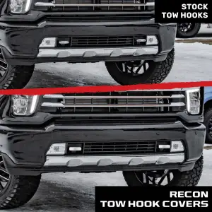 Recon Truck Accessories - 264004CHHDLEDWH  | Recon Tow Hook Covers 2-Piece Set of White Silicone Covers w LED Running Lights (2020-2025 Silverado 2500 HD, 3500 HD) - Image 12