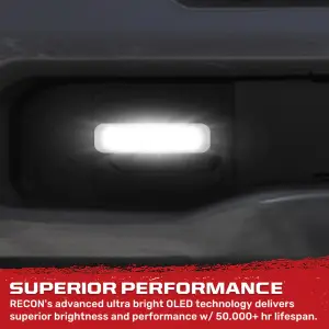 Recon Truck Accessories - 264004CHLDLEDWH  | Recon Tow Hook Covers 2-Piece Set of White Silicone Covers w LED Running Lights (2020-2025 Silverado 1500) - Image 5