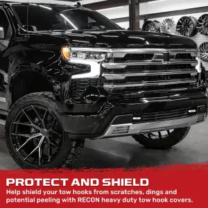 Recon Truck Accessories - 264004CHLDLEDWH  | Recon Tow Hook Covers 2-Piece Set of White Silicone Covers w LED Running Lights (2020-2025 Silverado 1500) - Image 10