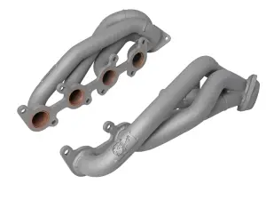 48-33025-1T | AFE Power Twisted Steel 304 Stainless Steel Short Tube Header w/ Titanium Ceramic Coating (2015-2025 F150 V8-5.0L)