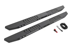 57007 | Rough Country AC2 Running Boards For Chevrolet Silverado / GMC Sierra 1500, 2500 HD & 3500 HD | Crew Cab, Amber/White LED
