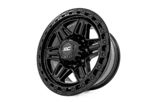 Rough Country - 76170914 | Rough Country 76 Series Wheel | Simulated Beadlock / Gloss Black / 17x9 / 5x5.5 / 0mm - Image 4