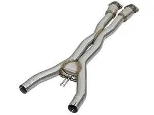 48-34129-1YC | AFE Power Twisted Steel X-Pipe 3 IN 304 Stainless Steel w/ Cat (2014-2018 Corvette V8-6.2L, 6.2L sc)