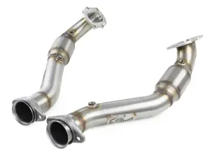 48-34130-1YC | AFE Power Twisted Steel Mid Pipe 3 IN 304 Stainless Steel w/ Cat (2014-2019 Corvette V8-6.2L, 6.2L sc)